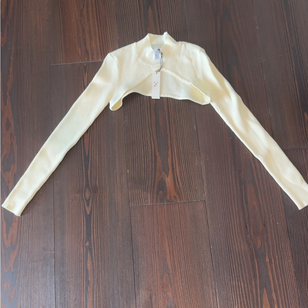 Fleur du Mal Cream Ribbed Sweater